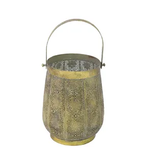 Antique Gold Large Lantern Vase 