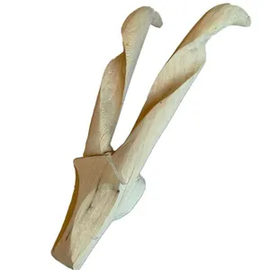 Wooden Buck Head - Twisted Horns