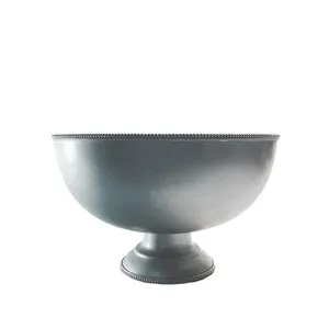 Silver Beaded Pewter Rose Bowl