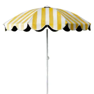 Yellow & White Stripe Beach Umbrella