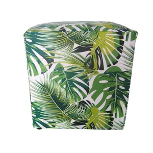 Tropical Leaf Ottoman Cover