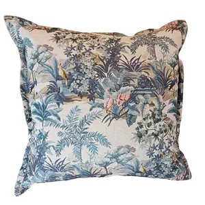 Blue Tropical Bird Cushion Cover