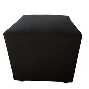 Black Suede Ottoman