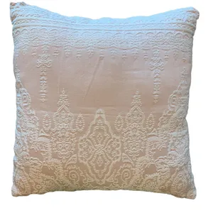 Pink Embossed Cushion Cover