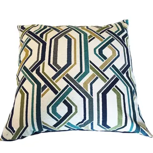 Mustard, Navy & Green Geometric Cushion Covers