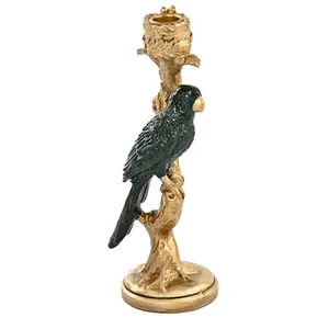 Green Parrot Candle Holder