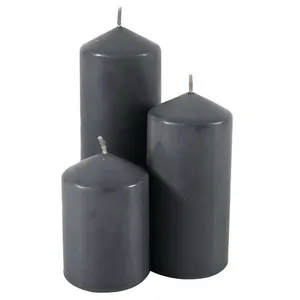 Pillar Candles - Black, H: 13cm