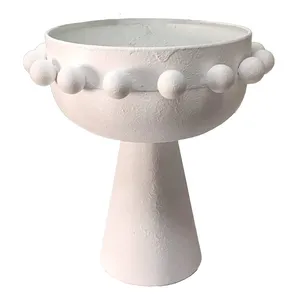White Modernist Footed Vase with Baubles - Large