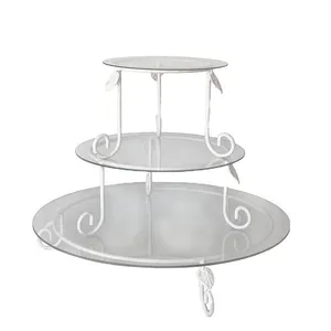 White Wrought Iron 3-Tier Cake Stand