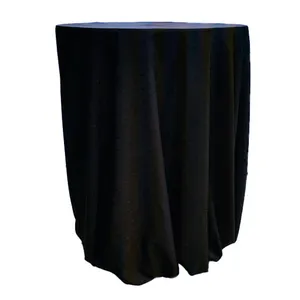 Black Embossed Round Tablecloth