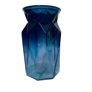 Blue Glass Geometric Vase