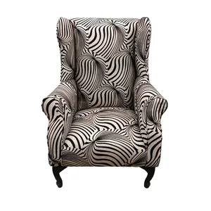 Black & White Wing-Back Chair