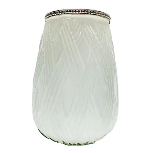 White Geometric Glass Vase