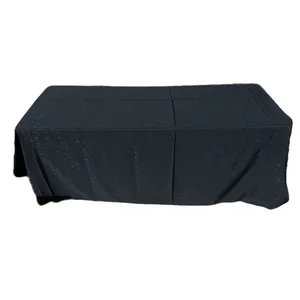 Black Embossed Trestle Tablecloth