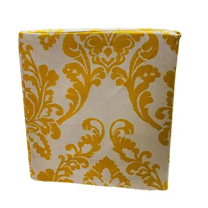 Yellow & White Patterned Ottoman Covers