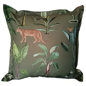 Green Leopard Cushion Cover