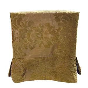 Gold Flock Dark Ottoman Covers 