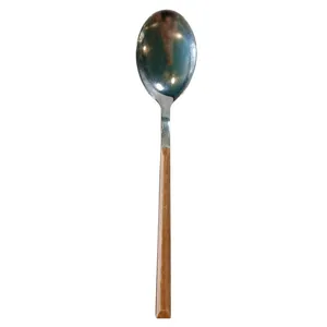 PVC Wooden Handle Dessert Spoon