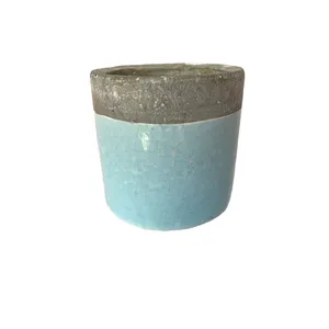 Duck Egg & Grey Cement Pots