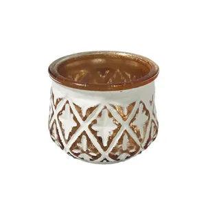 Gold & White Embossed Votive