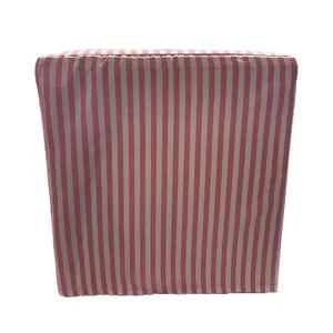 Pink & White Stripe Ottoman Cover