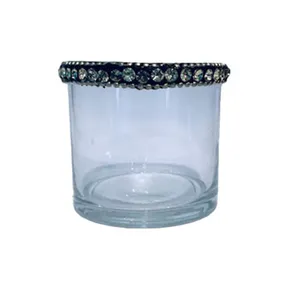 Glass & Diamante Cylindrical Votive
