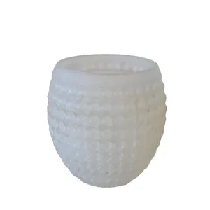 White Frosted Dimple Vase 