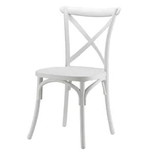 White Resin Cross Back Chairs