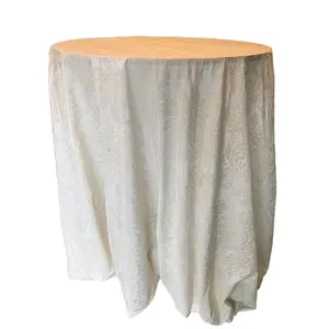 Cream Flock Taffeta Tablecloth