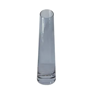 Blue Glass Tapered Bud Vase