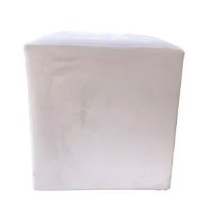 White Suede Ottoman
