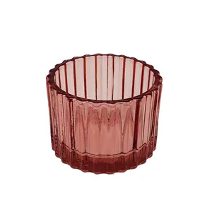 Blush Pink Glass Tealight Holder