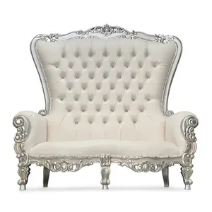 White & Silver Loveseat Throne
