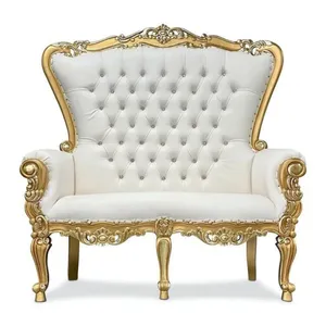 White & Gold Loveseat Throne