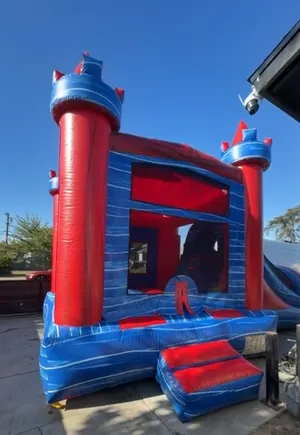 Red and Blue Castle Jumper & Slide 