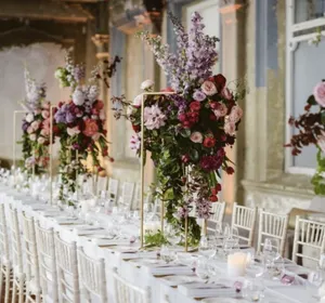 Gold Square Centerpieces Stands