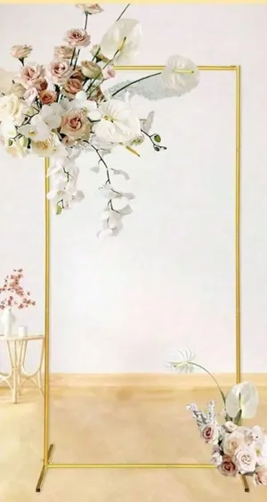 Gold Rectangle Backdrop Stand - Set of 2