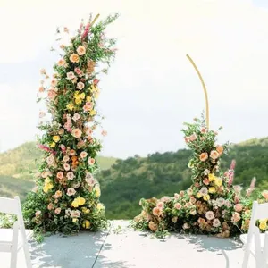 Gold Curved Top Arch Stands - Set of 2