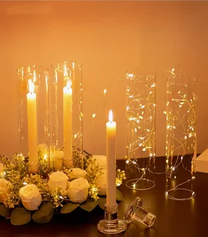 Glass Hurricane Candle Holders with Cover