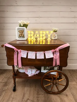 Baby Girl Darker Antique Serving Cart Option 1
