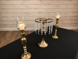 Gold Centerpiece with Crystals without flowers