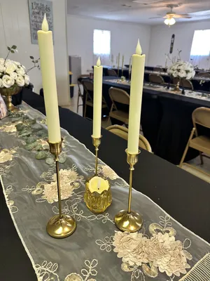 Champagne Vintage Veil Embroidery Table Runner 