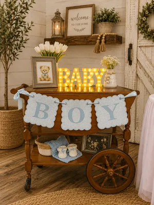 Baby Boy Antique Serving Cart option 1