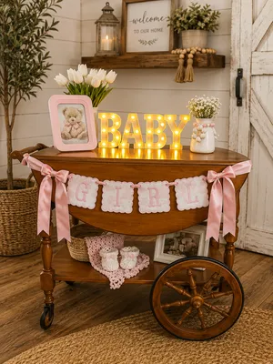 Baby Girl Antique Serving Cart option 2