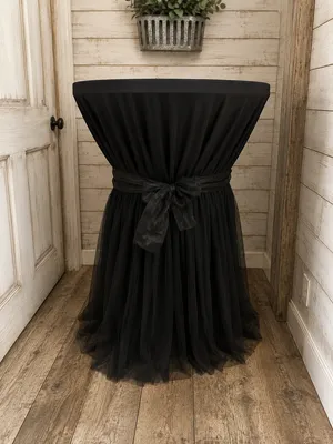 Cocktail Tablecloth Tulle Ruffle with Sash