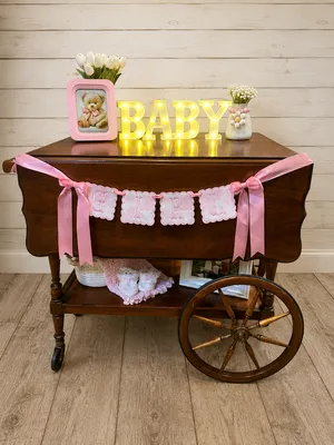 Baby Girl Darker Antique Serving Cart Option 2