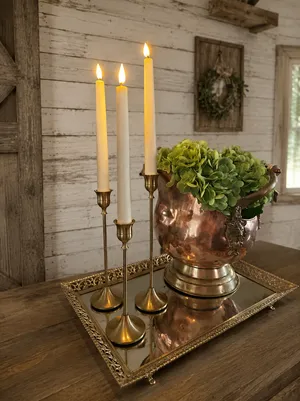 Brass Gold Candlestick Holder - Matte