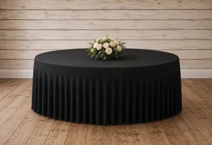 5ft 60” Round tablecloth with skirt