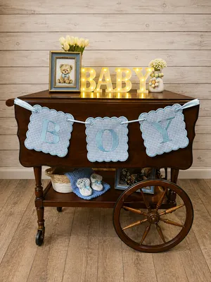 Baby Boy Darker Antique Serving Cart Option 2
