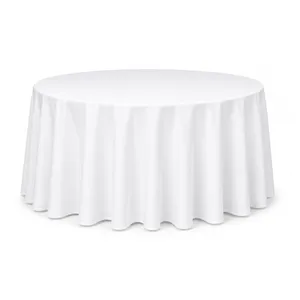 Nappe Ronde Polyester Blanche 132